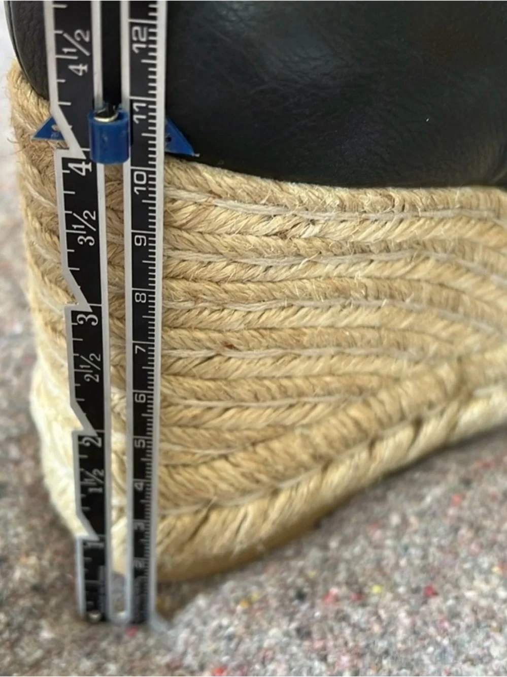 Salvatore Ferragamo Black Leather Geranio Espadrille Wedges with Ribbon Tie